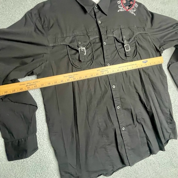 Hardy Collection Mens Embellished Button Down Shirt Size 4XL - Picture 5 of 9